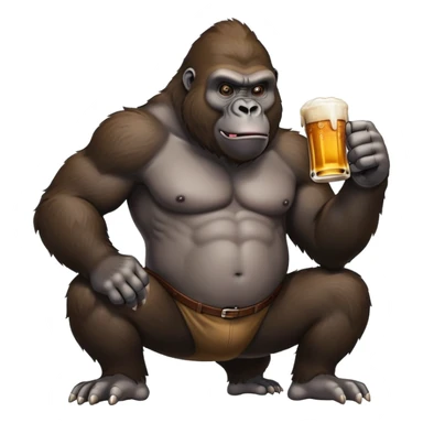 Gorilla with a beer sticker