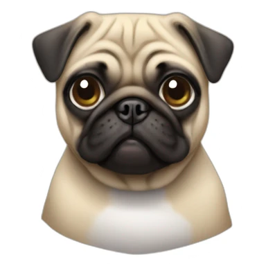 pug wearing a t-shirt sticker