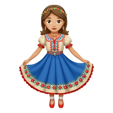 Girl Serbian folklore dancing sticker