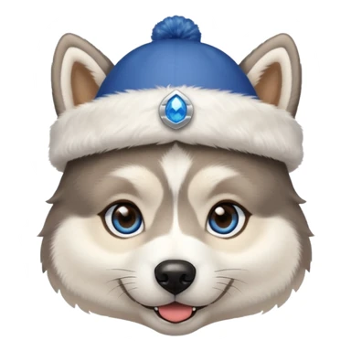 Pups husky in new yaer hat sticker