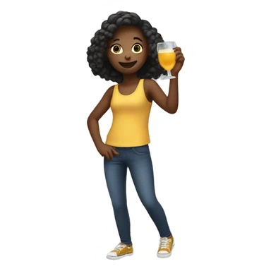 Girl dancing with a drink in her hand sticker