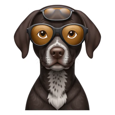 black German shorthaired pointer with sunglasses sticker