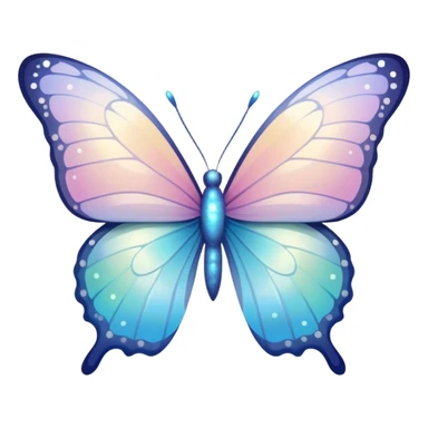 white pale pastel ombre sparkly butterfly with more bright obvious sparkles everywhere sticker