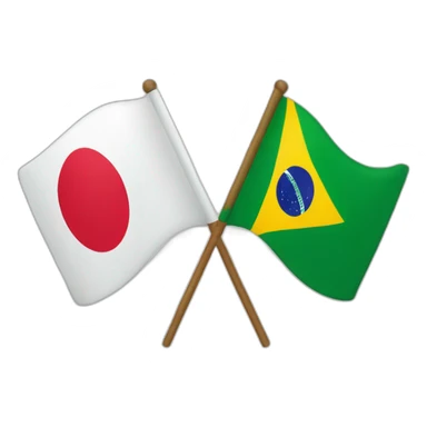 Flag of Japan and Brazil sticker