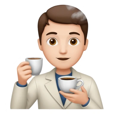 a white hand holding a cup of coffee sticker