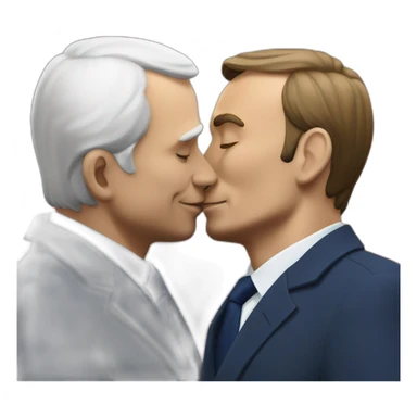 Vladimir Poutine and Emanuel Macron kissing sticker