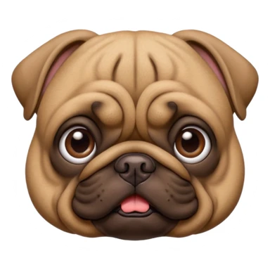 Brown (pug crossed with french bulldog) dog I'd like a 3D emoji sticker