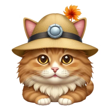 Fluffy cat with propeller hat sticker