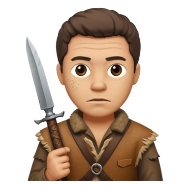 Stone age man  with Hunting Knife sticker