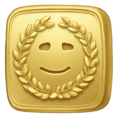 square gold coin with 0 and laurel sticker