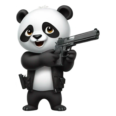 Panda with a gun sticker