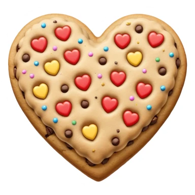 Heart cookie with chips with glitter sticker