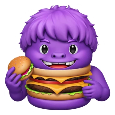 Grimace eating  sticker