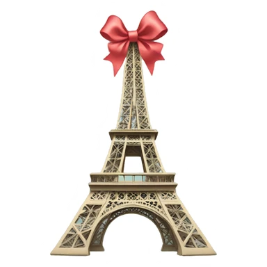 Eiffel Tower with a bow on top sticker