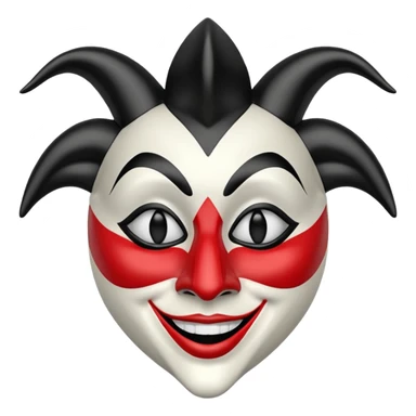 Jester mask black and white sticker