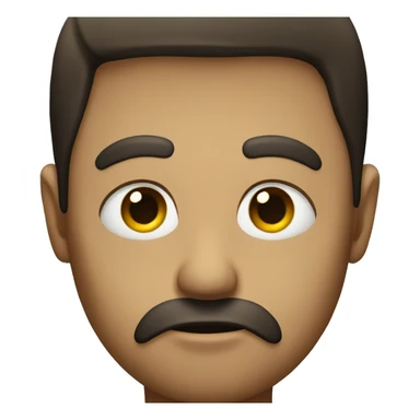 The most bland, dead eyed stare with a hmm mouth sticker