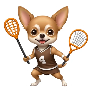 Chihuahua playing lacrosse sticker
