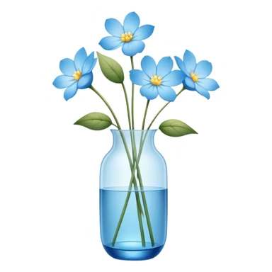 Light blue flowers in vase sticker