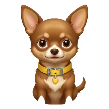 Chihuahua color chocolate con las patitas y pecho color café claro, un pequeño collar amarillo  sticker