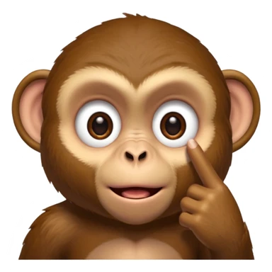 A monkey pulling his eyelid down with one finger sticker