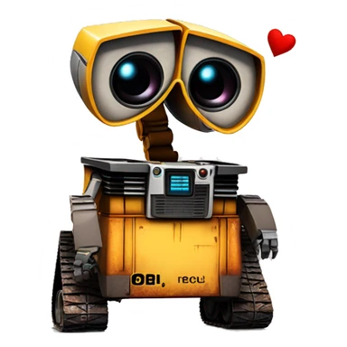 wall-e sosteniendo un corazón sticker