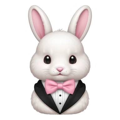 white bunny with pink bowtie sticker