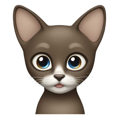 Dark Brown face - beige body and ears female thai cat with blue eyes  sticker