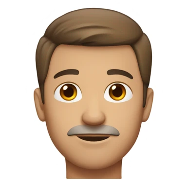 a men with brown short middle part hair, brown eyes  sticker