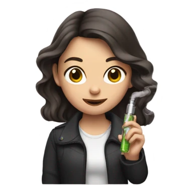 Brunette girl with a vape sticker