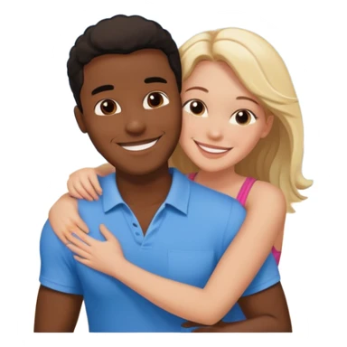 Metis black Man and white woman hug love on beach sticker