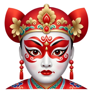 I want to generate Peking Opera facial makeup, red face sticker