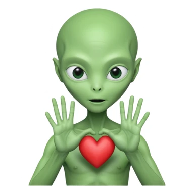 Alien from the movie Alien making heart sign with hands sticker