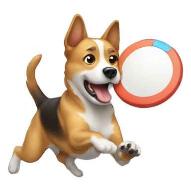 Dog catching a frisbee sticker