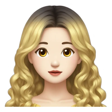 jeon soyeon in gold hair sticker