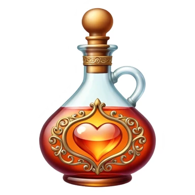 Romantic lush warm-colored magical vintage Love potion bottle sticker