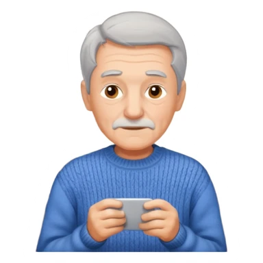 señor muy mayor pelo gris sin bigote casero sticker