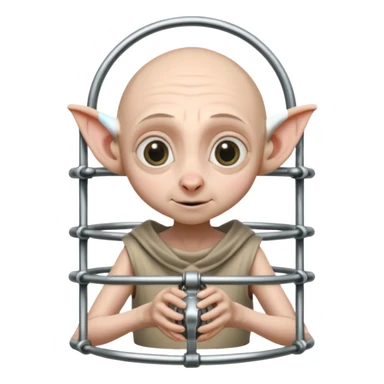 Dobby the house elf in steel chastity cage sticker