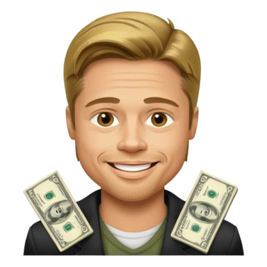 Bradd pitt with cash  sticker