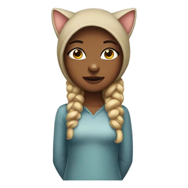 girl wearing cat costumes  sticker