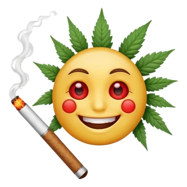 Emoji qui fume un joint  sticker