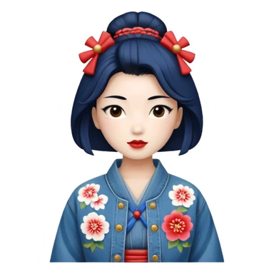 geisha denim jacket sticker
