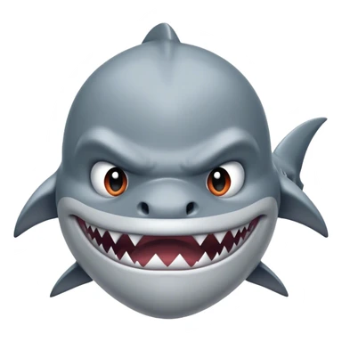 Frowning shark man sticker