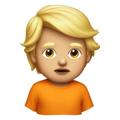 Donald trump as a baby with an orange face sticker