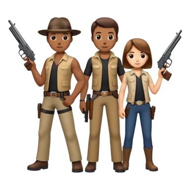 Family with guns sticker