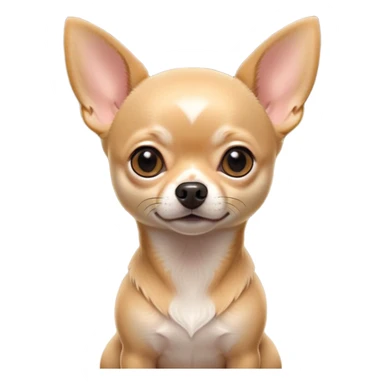 Cinematic Noble Fawn Short Haired Chihuahua Portrait Emoji, Poised and regal, with a compact, muscular build and a sleek, well-groomed fawn coat, deep-set soulful dark eyes, Simplified yet sharp and sophisticated features, highly detailed, glowing with a soft, dignified glow, high shine, intelligent and loyal, stylized with an air of strength, focused and attentive, soft glowing outline, capturing the essence of a watchful and confident guardian, so majestic it feels as though it could step out of the screen with effortless authority! sticker