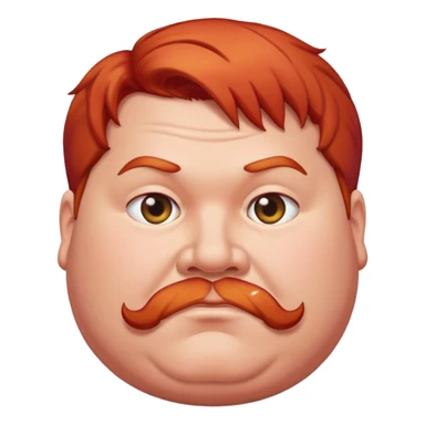 a very fat man with red haor sticker