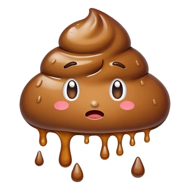 A combination of these two emojis: 💩 🫠 so that it looks like a runny poop sticker