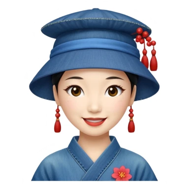 geisha denim hat sticker