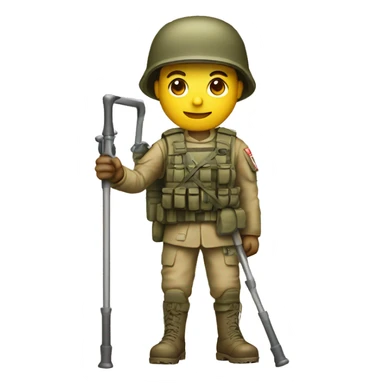 soldier with a crutch sticker