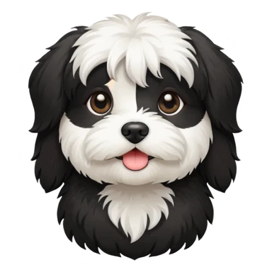 cute and bold havanese female dog black and white sticker